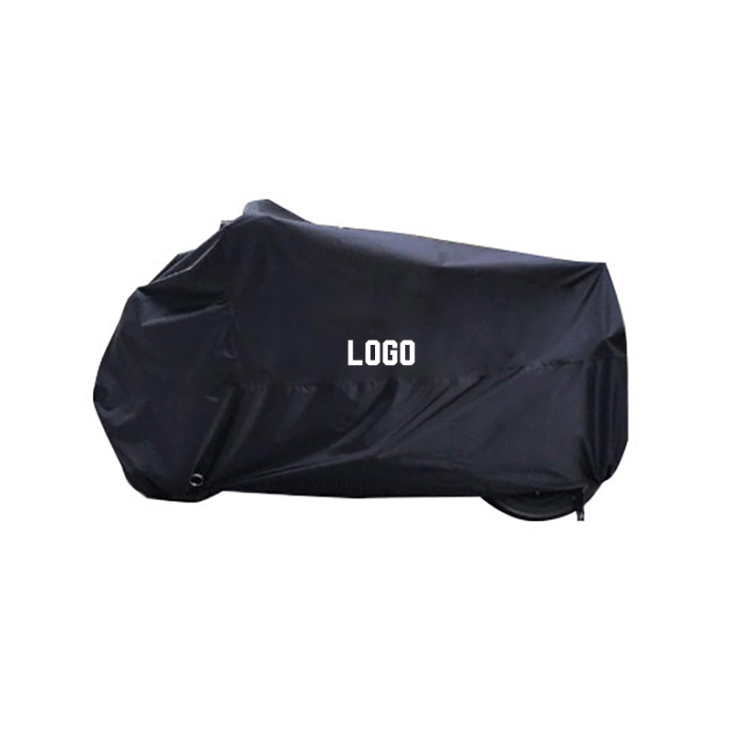 Zwarte losse polyester taft motorhoes met bedrukbaar logo